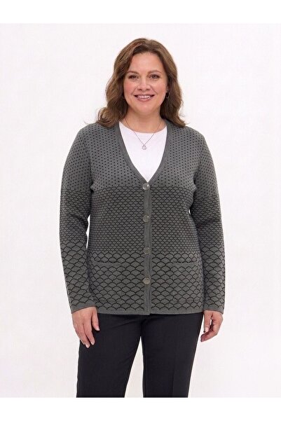 onno style women Patterned Steel Knit Classic Tricot Jacket