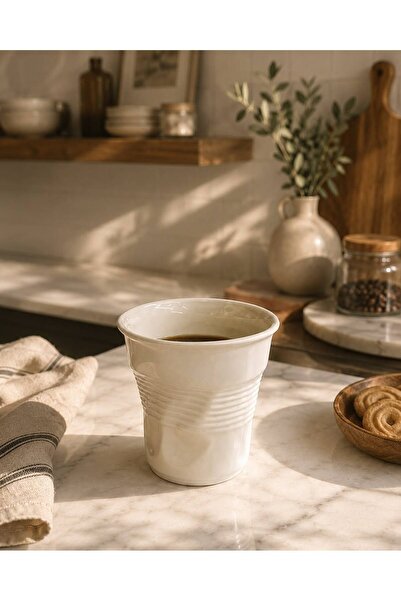 dnshome كوب سيراميك مصنوع يدويًا بتصميم مجعد، كوب مصنوع يدويًا، كوب بتصميم فريد