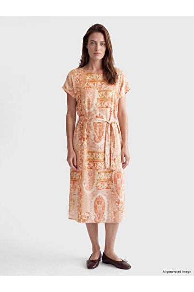 LC Waikiki Original Patterned A-Line Poplin Dress