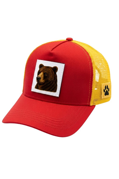 All animals Bear Printed Patch Detailed Mesh Trucker Baseball Cap