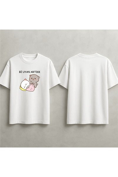 EFEVRA Wake up Now Printed Oversized T-Shirt