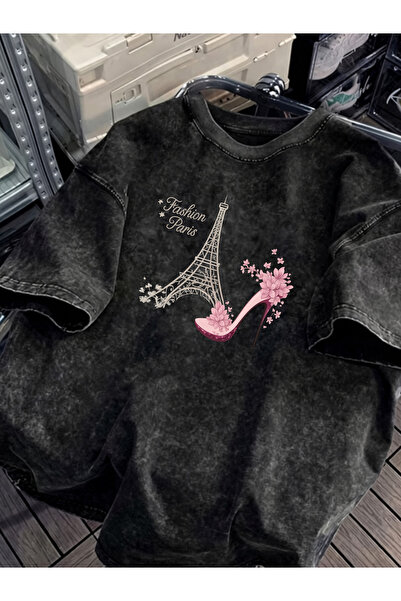 Pink Sky Unisex Oversize Vintage Washed Street Style Μόδα του δρόμου Βαμβακερ...