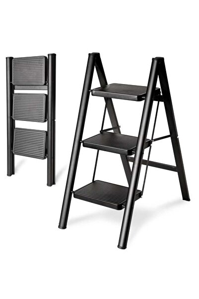 Smart Kitchen Foldable Ladder 3 Steps Steel – Durable and Safe up to 150 kg, ...
