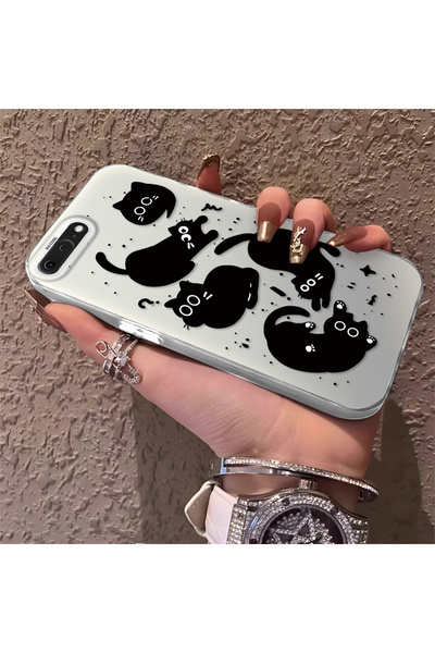 CHICASELUX iPhone 7 Plus/8 Plus Uyumlu Yüksek kaliteli eğlenceli siyah kedi b...