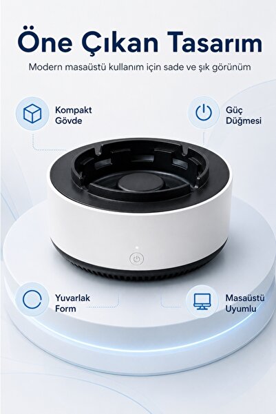 xolo Pilli Fanlı Küllük Çıkarılabilir Hazneli ve Filtre Süngerli Yıkanabilir
