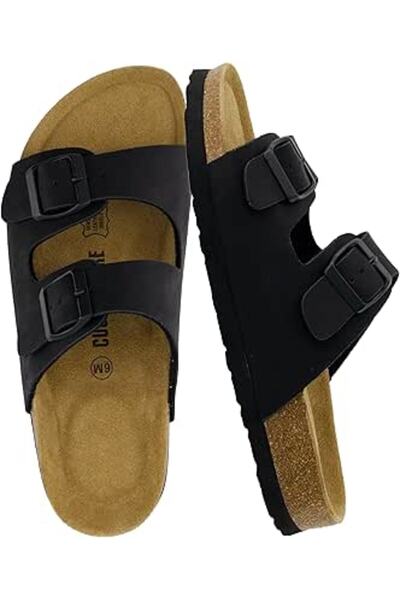 CUSHIONAIRE Women's Lane Cork Footbed Sandal with Comfort (