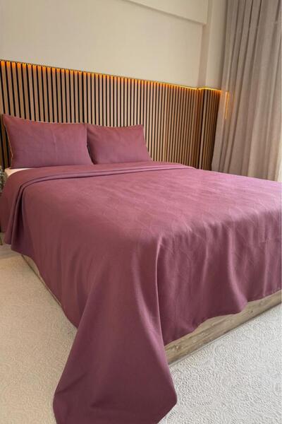 Çeyiz Diyarı Selvi 3 Piece Double Bedspread 235X245 cm Claret Red