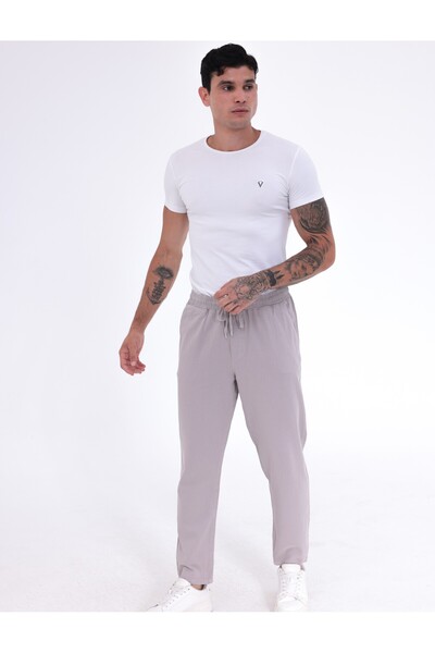 Siyah İz Men's Regular Fit Gabardine Trousers – Casual Comfortable Cut Classi...