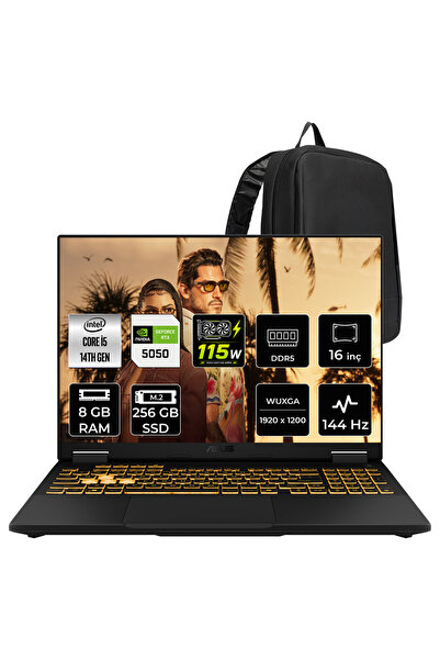 ASUS TUF Gaming F16 Intel Core i5 14450HX RTX 5050 8GB 115W 8GB RAM 256GB SSD...