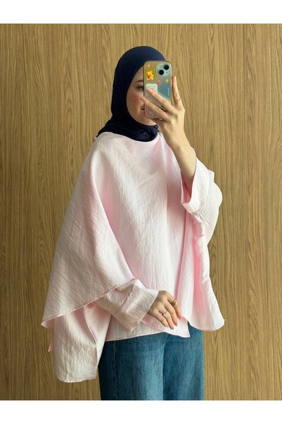 QUWİQ Women's Bat Sleeve Shawl Collar Hijab Shirt