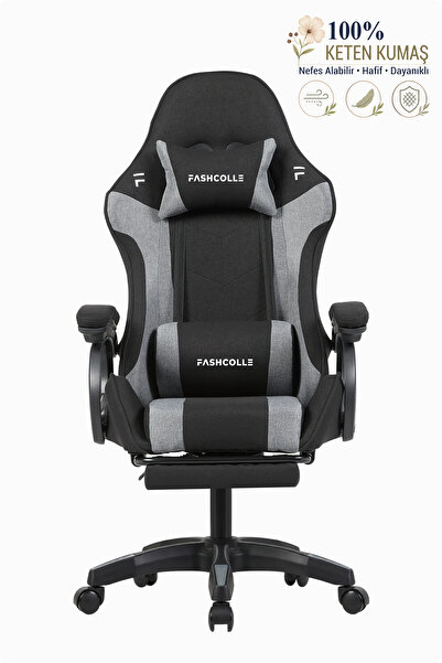 Fashcolle Dynamic Air Grey Masajlı Kumaş Oyuncu Koltuğu