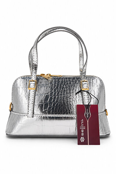 Sellini Elegant Silver Women's Shoulder and Hand Bag