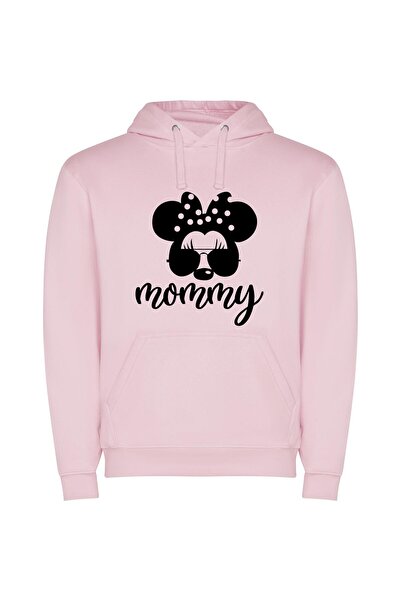 iLovePrints Elegant Disney Character Portrait Φούτερ με κουκούλα σε χρώμα Ροζ