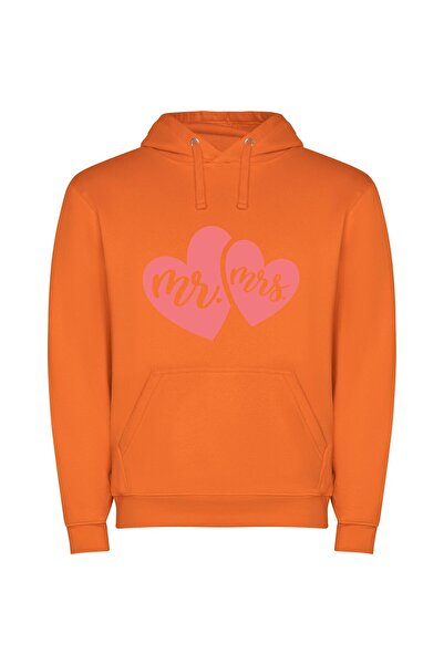 iLovePrints Love's Perfect Union Φούτερ με κουκούλα σε χρώμα Πορτοκαλί