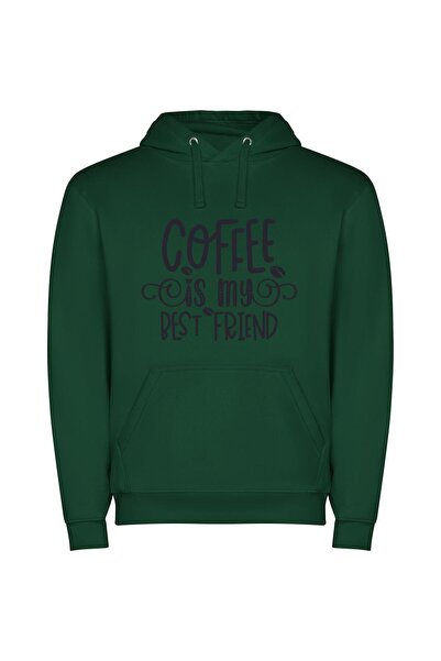 iLovePrints Coffee Companionship Φούτερ με κουκούλα σε χρώμα Πράσινο