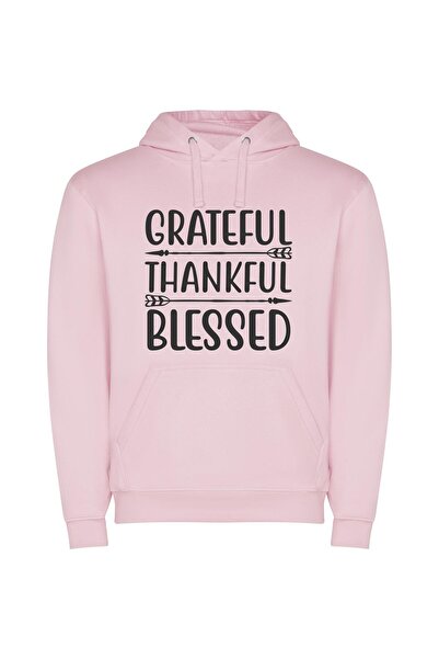 iLovePrints Ink of Gratitude: Grand Resolution Φούτερ με κουκούλα σε χρώμα Ροζ