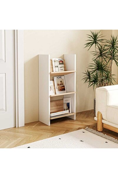 Eco Room 3 Raflı Kitaplık - Sonoma / Beyaz - 90x25x44 cm