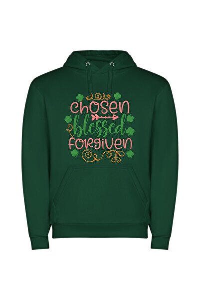 iLovePrints Lucky Green Blessing Φούτερ με κουκούλα σε χρώμα Πράσινο
