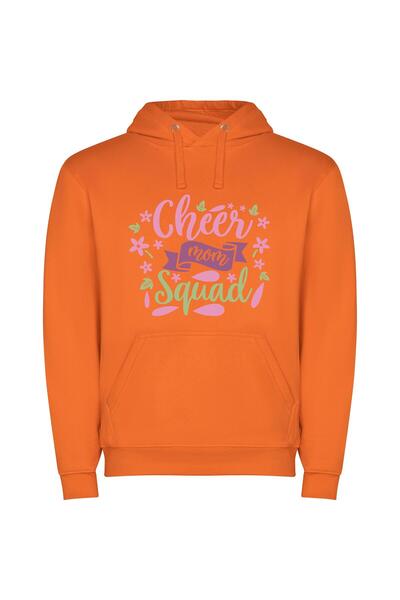 iLovePrints Cheerful Blossom Squad Φούτερ με κουκούλα σε χρώμα Πορτοκαλί