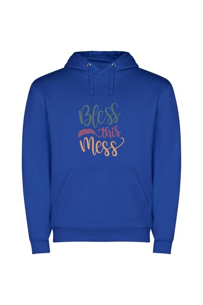 iLovePrints Messy Elegance Unveiled Φούτερ με κουκούλα σε χρώμα Μπλε