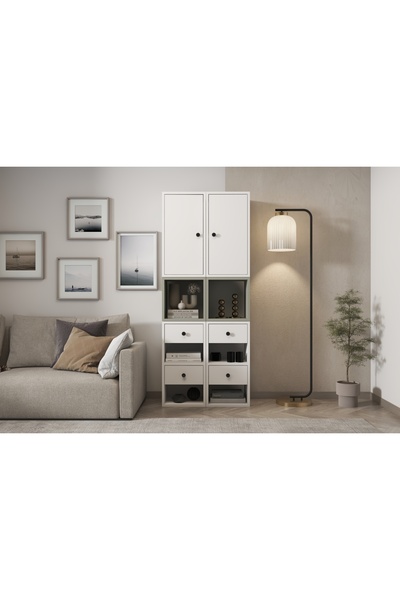 Vivense ZARA MİNİMALİST BLOK RAFLI ÇEKMECELİ SALON KONSOLU PNR KTP 1103