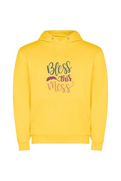 iLovePrints Messy Elegance Unveiled Φούτερ με κουκούλα σε χρώμα Κίτρινο