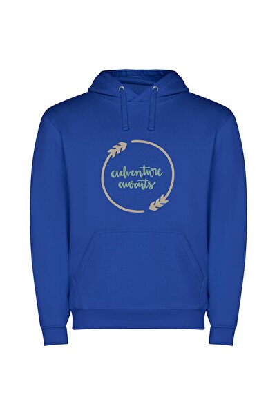 iLovePrints Circle of Adventurous Exploration Φούτερ με κουκούλα σε χρώμα Μπλε