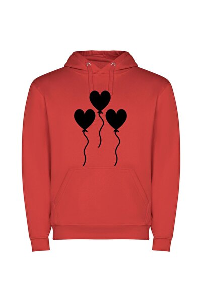 iLovePrints Pixel Noir Character Sprite Φούτερ με κουκούλα σε χρώμα Κόκκινο