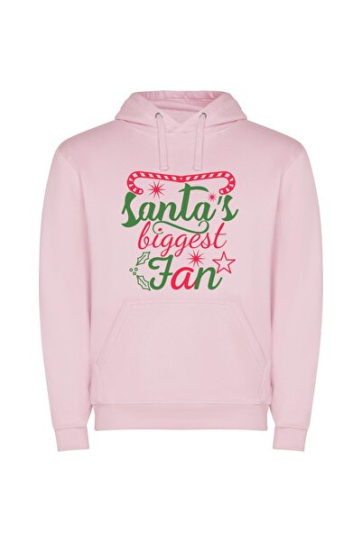 iLovePrints SClaus' Ultimate Admirer Φούτερ με κουκούλα σε χρώμα Ροζ