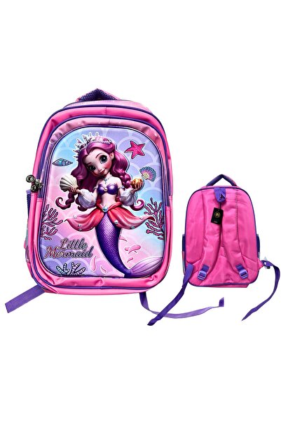 Generic 3D Cartoon Mermaid Waterproof School Backpack for Girls - Pink Presch...