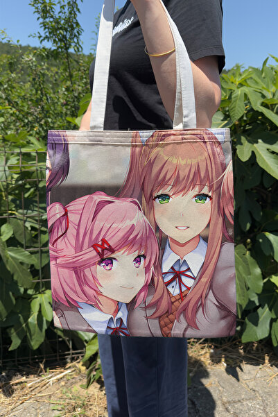 ZipZap حقيبة قماشية مطبوعة على الوجهين من DDLC V4، حقيبة كمبيوتر للألعاب وألع...
