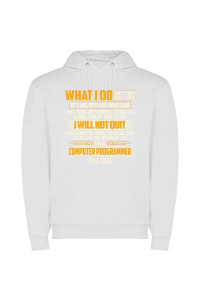 iLovePrints Unyielding Programmer: 2013 Start Φούτερ με κουκούλα σε χρώμα Λευκό
