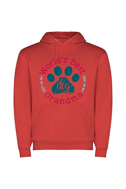 iLovePrints Pawfect Grandma Wanda's Awww! Φούτερ με κουκούλα σε χρώμα Κόκκινο