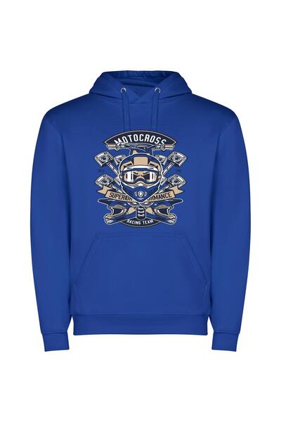 iLovePrints Elite Motorcycle Emblem Φούτερ με κουκούλα σε χρώμα Μπλε