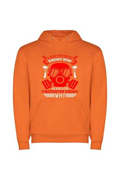 iLovePrints Scarlet Vigilante: Gas Mask Φούτερ με κουκούλα σε χρώμα Πορτοκαλί