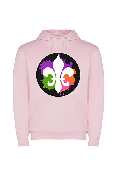 iLovePrints Mardi Ink: Color Splash Φούτερ με κουκούλα σε χρώμα Ροζ