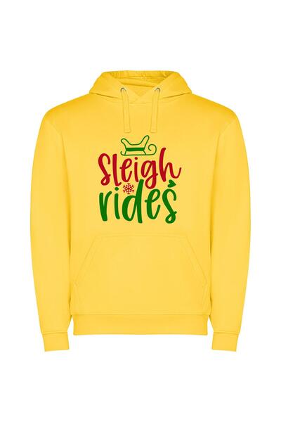 iLovePrints Merry Sleigh Rides Delight Φούτερ με κουκούλα σε χρώμα Κίτρινο