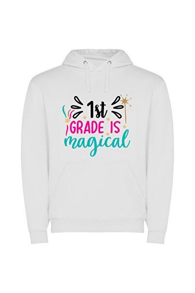 iLovePrints Magical Grade One Wonder Φούτερ με κουκούλα σε χρώμα Λευκό