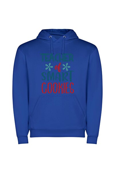 iLovePrints Merry Smart Cookie Teacher Φούτερ με κουκούλα σε χρώμα Μπλε
