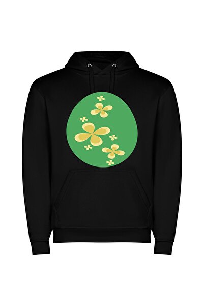 iLovePrints Floral Elegance Φούτερ με κουκούλα σε χρώμα Μαύρο