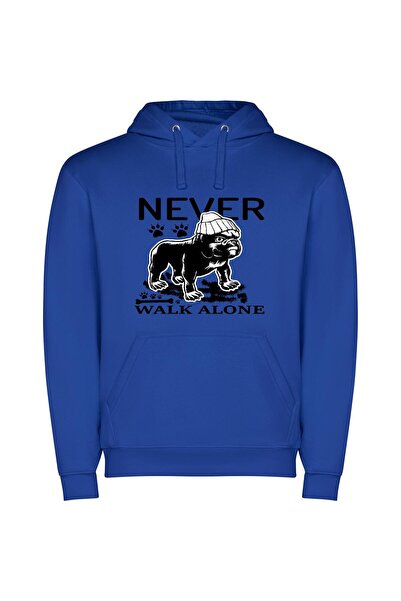 iLovePrints Pug Noir Fashion Statement Φούτερ με κουκούλα σε χρώμα Μπλε