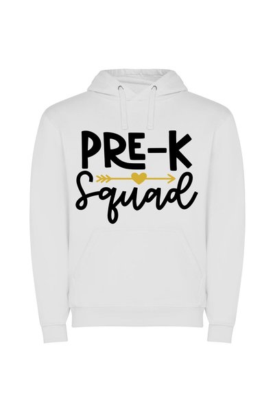 iLovePrints Pre-K Squad Logo Φούτερ με κουκούλα σε χρώμα Λευκό