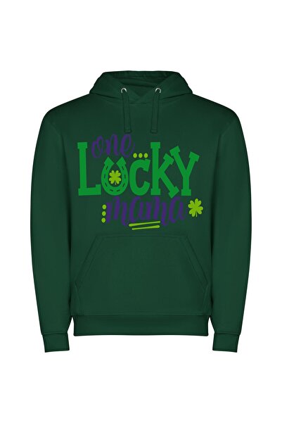 iLovePrints Lucky Mama's Vibrant Oasis Φούτερ με κουκούλα σε χρώμα Πράσινο