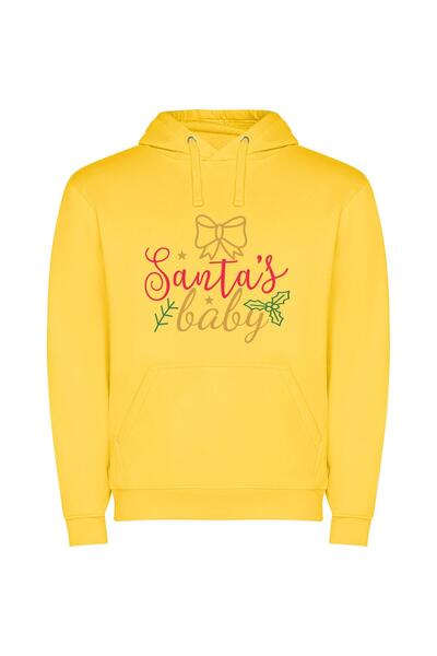 iLovePrints Merry Santa's Baby Joys Φούτερ με κουκούλα σε χρώμα Κίτρινο