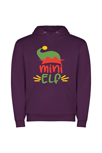 iLovePrints Chibi Elf Hat Delight Φούτερ με κουκούλα σε χρώμα Μωβ