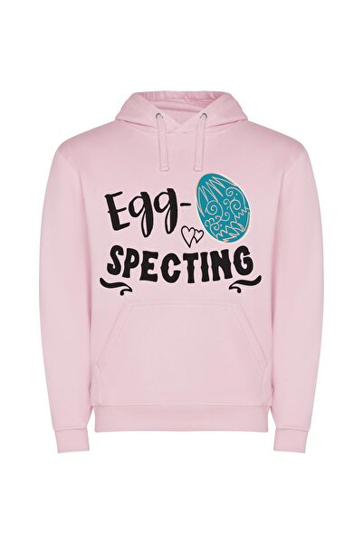 iLovePrints Egg-topped Branding Showcase Φούτερ με κουκούλα σε χρώμα Ροζ