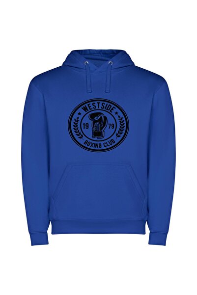 iLovePrints Sleek Fight Club Insignia Φούτερ με κουκούλα σε χρώμα Μπλε