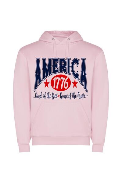 iLovePrints 776 Colors of Americana Φούτερ με κουκούλα σε χρώμα Ροζ