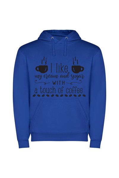 iLovePrints Coffee Bliss Delight Φούτερ με κουκούλα σε χρώμα Μπλε