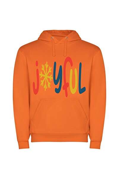 iLovePrints Snowflake of Joy Φούτερ με κουκούλα σε χρώμα Πορτοκαλί